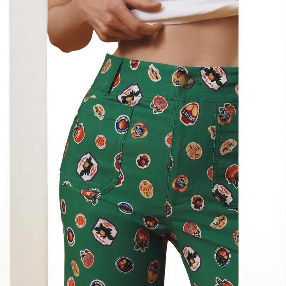 Anthropologie Maeve The Colette Cropped Wide-Leg Pants Size 29 - Picture 2 of 13